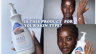 PALMERS COCOA BUTTER PRODUCT REVIEW+WHAT DARKSKIN  TYPE CAN IT BE USED ON.