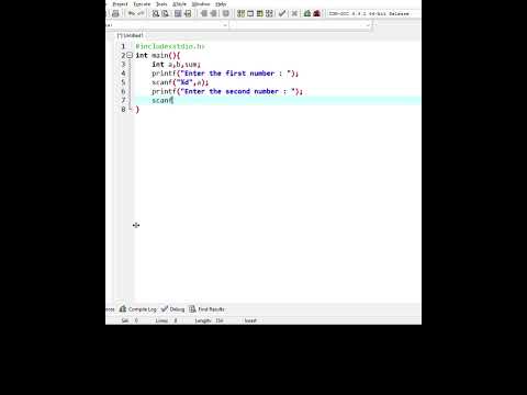 Addition of two numbers|C language|Dev-c++||BEGINNER CODER
