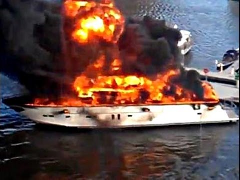 $4 Million dollar yacht explodes into flames