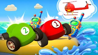 The racing cars need help! The ferry hits an iceberg. New episodes of Helper Cars cartoons for kids.