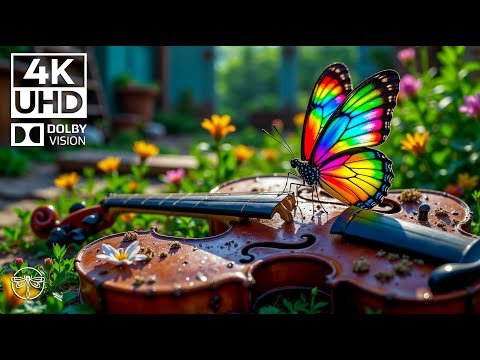 The Dance of Wings 4K 🦋🎼  Calm Piano & Butterfly Symphony Among Forgotten Flowers