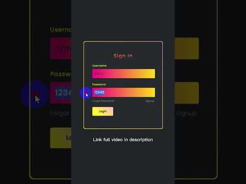 Animated Form login With html and CSS #shorts  #css  #form #webdesign #animation #htmltutorial