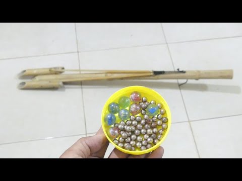 Creative Survival a Powerful Slingshot Bamboo Gun Shooting, DIY Building