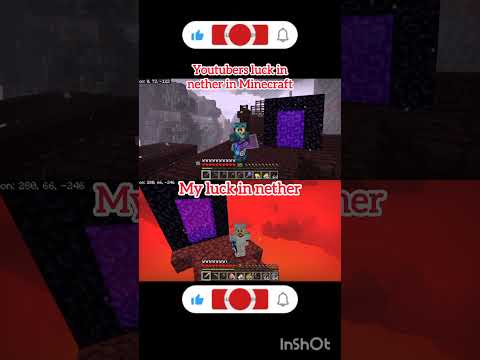 Youtubers luck vs my luck in nether in Minecraft 😅😅😂🤣😁😂#minecraft #shorts #short