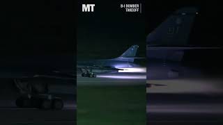Watch a B-1B bomber blaze off the runway during takeoff