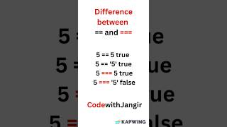 JavaScript Interview Question- diff between == vs === #shorts #javascript #codewithjangir #interview