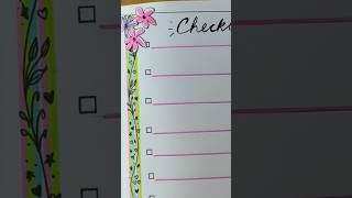 Easy Checklist page design #asthetic #notebook