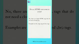 Do all HTML tags come in a pair? | SoftwareMogudu |