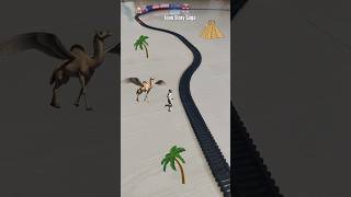 Flying Camel 🐪 is following the Arab man and the train is approaching fast | Desert Train Story 🏝️
