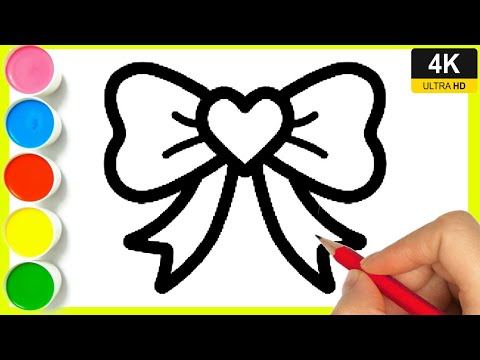 How to draw Ribbon 🎀 drawing || simple and easy gifts ribbon drawing || ribbon drawing with colour.