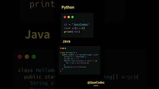 Python vs Java - Reversing a String | #coding #python #java #programming #codinglife