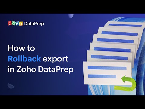 Rollback Zoho CRM data sync from Zoho DataPrep