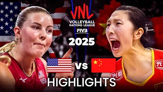 CHINA 🇨🇳 vs USA 🇺🇸 | HIGHLIGHTS | Women's VNL 2025