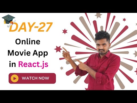 Online Movie App Page UI With React.js| Play & Download Movie Feature | Telugu Full Stack Project
