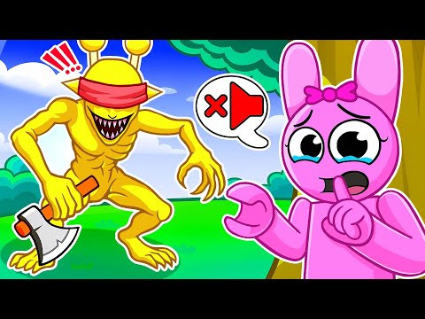 Pinki was scared when she met a monster in roblox
