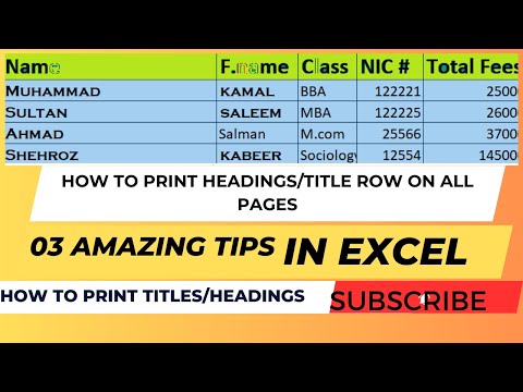 How to Print Titles & Headings on All Pages in Excel | Excel Amazing Tips & Tricks