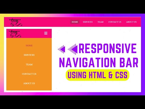 Responsive Navigation Bar using HTML & CSS| Step By Step Tutorial