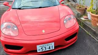 フェラーリ３６０モデナ６MT　　ニュータイプのホイールキャップに交換して　いざ車検に！
