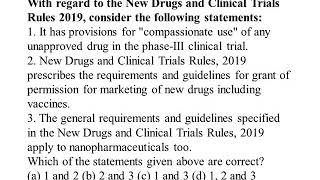 New Drugs and Clinical Trials Rules 2019