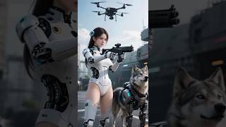 Cyber Hunt Begins: She’s Not Alone ⚡🤖🐺 #FuturisticHero #CyberWolf