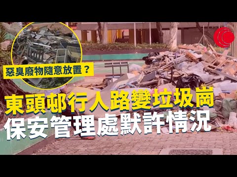 一線搜查｜東頭邨行人路變垃圾崗 保安管理處默許情況 惡臭廢物隨意放置？遍地蚊蟲玻璃碎惡臭難防 邨內垃圾站無法安排｜733集 ｜有線新聞 林希靈 林靜莉｜ #一線搜查 ｜HOYTV 77台 #hoytv