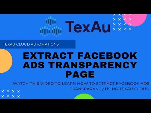 Extract Facebook Ads Transparency page - TexAu, Growth Automation Platform | Scale your business 🚀