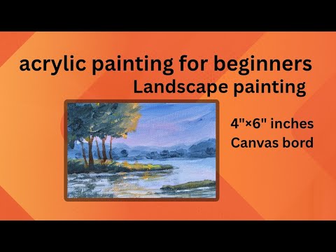 Acrylic painting for beginners / landscape painting tutorial