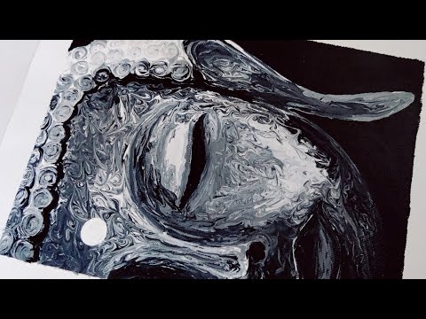 Buddha Painting | Buddha painting on a canvas | Buddha fluid art | Acrylic pouring art painting 🖤🩶🤍