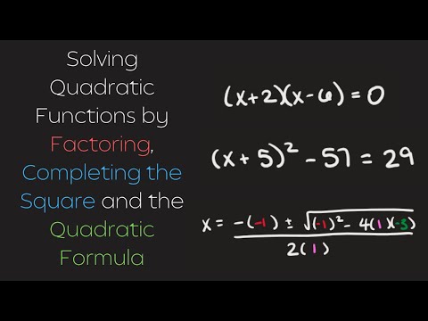 How to Solve Quadratic Equations by Factoring, Completing the Square and using the Quadratic Formula