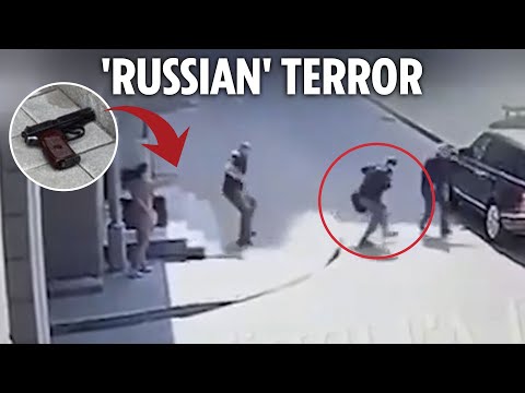 Moment Ukraine activist is shot in botched 'Russian' assassination attempt