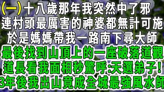 (一)  十八歲那年我突然中了邪 ，連村頭最厲害的神婆都無計可施，於是媽媽帶我一路南下尋大師，最後找到山頂上的一座破落道觀，道長看我面相秒驚呼：天選道家子弟！3年後我出山竟成最強風水師全城震驚！#荷上