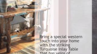 Turquoise Inlay Table - lonestarwesterndecor.com