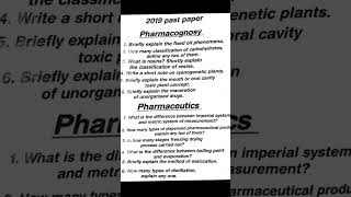 Pharmacy Technician NTS Past papers 2019 #paper2 #shorts  @PAKpharmaTech786