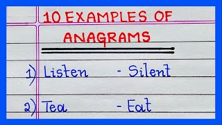 Examples of Anagrams | 10 Examples of Anagrams