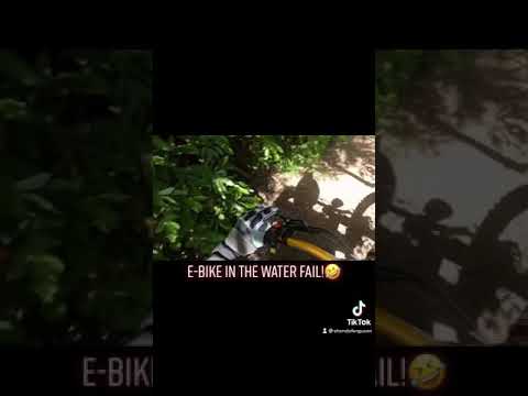 E-Bike INTO WATER!!! Fail!! #shorts