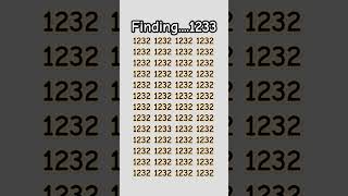 Keen Visibility Test for Eye !! find 1233 #1233 #shortsfeed #fypp #different #viralvideo #reasoning