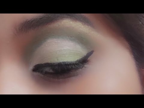 Green silver cut crease eye look | the pretty girl