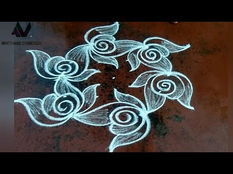 Simple rangoli design with dots #rangoli #kolam #rangolikolam #rangolidesigns #dailykolam