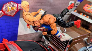 Cody Rhodes vs Roman Reigns Action Figure Match - Hardcore Championship