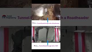 Tunnel breakthrough with road header and TBM is compared in this video. #tunnelling #construction