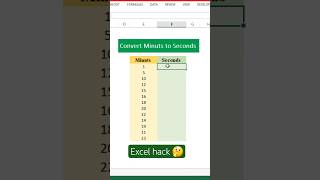 convert minutes to seconds in excel #excel #exceltips #viralsshorts