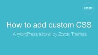 Add Custom CSS to WordPress