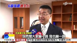 5.8震立院晃 立委質詢驚嚇瞬間全錄│中視新聞20160512