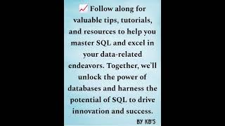 Welcome to Learn SQL 2024! Boost your data mastery with SQL & Excel Subscribe for resources #bigdata