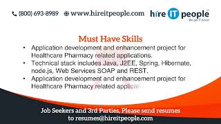 .NET application development, Support Jobs | Florham Park, NJ | Job ID: 35878 |