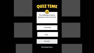 THE GALAPAGOS ISLANDS BELONG TO WHICH COUNTRY?  #upscquiz #upsc #upscpreparation #upscexam #upscmoti