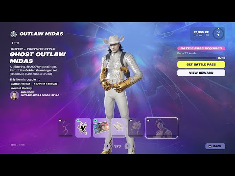 All Outlaw Midas Skin Rewards in Fortnite Chapter 6 Season 2