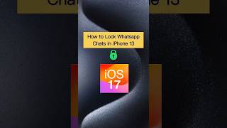 Lock WhatsApp Chat 🔐 #ios17 #shorts #whatsapp