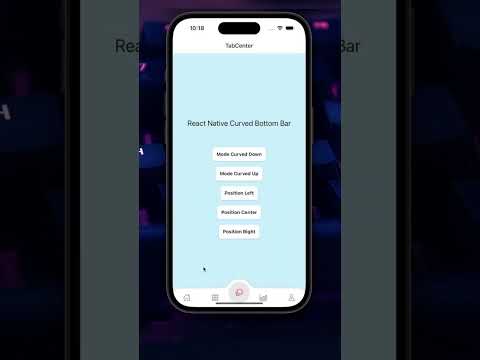 Demo React Native Curved Bottom Bar #demo #reactnative #curvedbottomtabbar #shorts