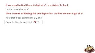Finding the Unit Digit